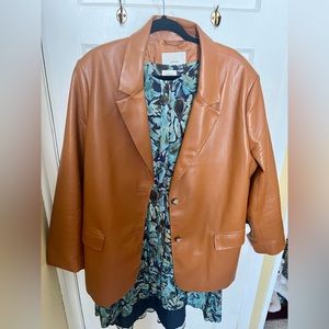 Wilfred faux- leather blazer - size XL
